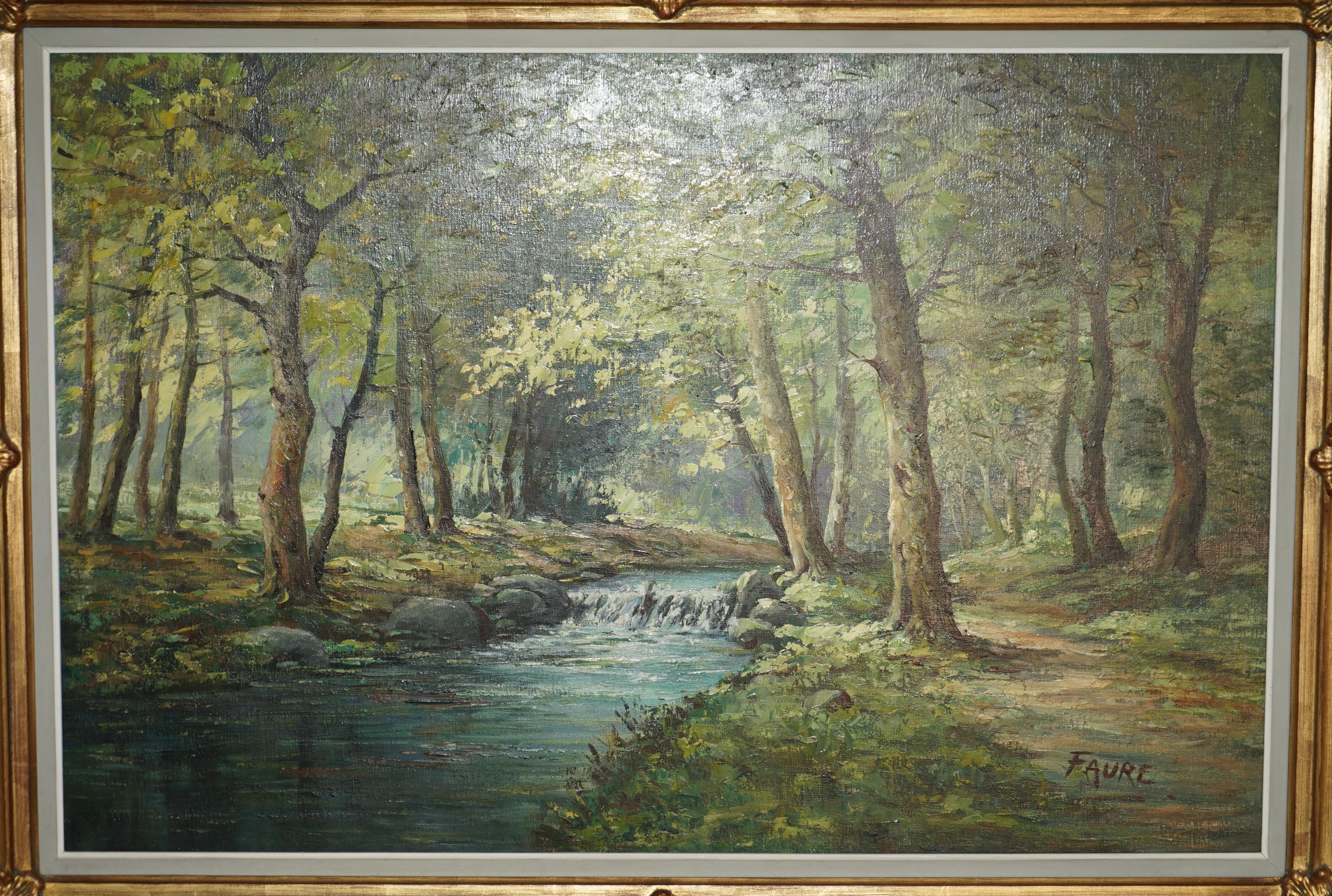 Ancienne peinture à l'huile flamande signée Faure Van Overbroek, Scène rurale, vers 1880 en vente 2