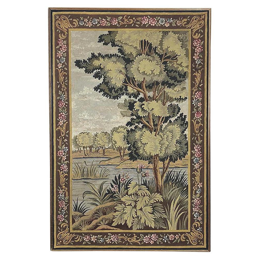 Antique Flemish Oudenaarde Style Framed Wool Tapestry For Sale