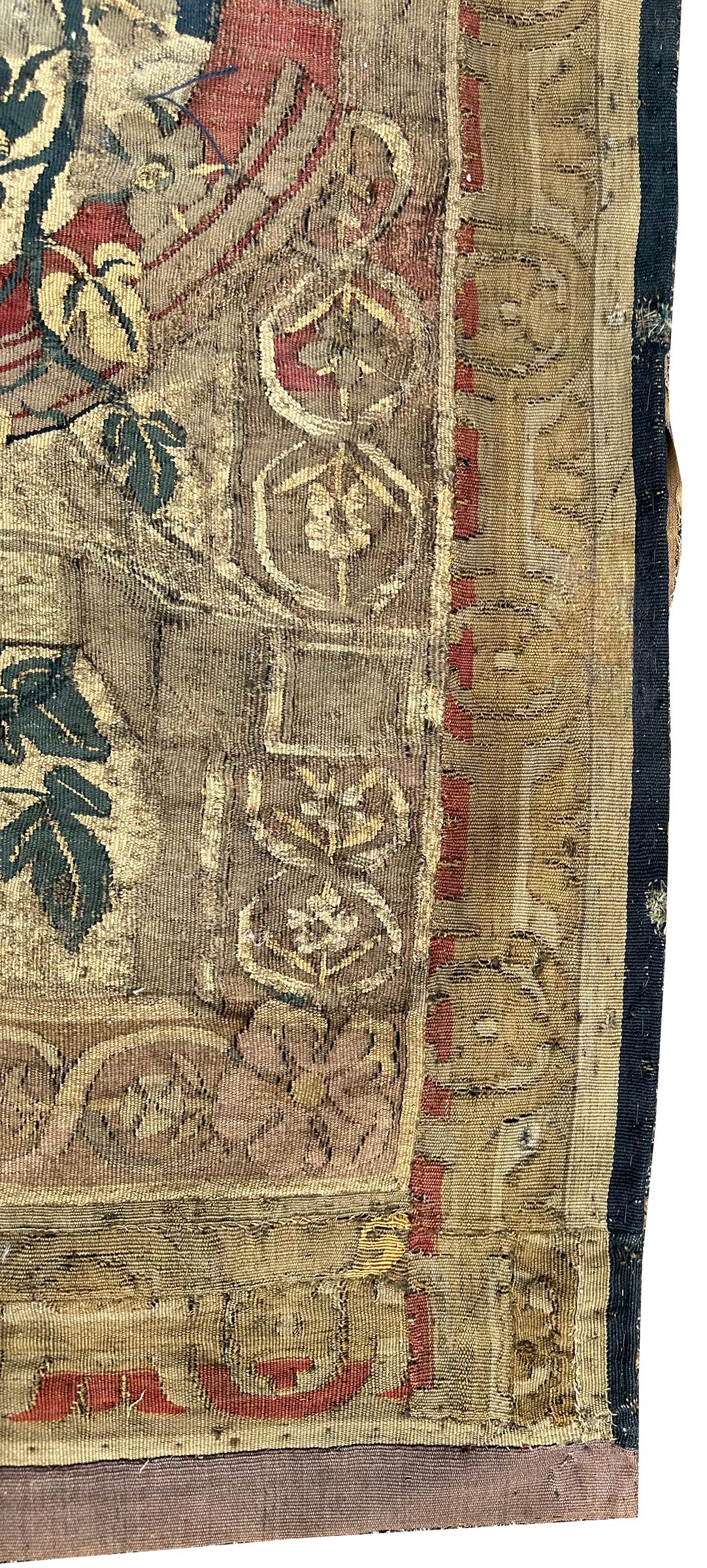 Antique Flemish Tapestry 91cm×122cm Musical 3x4 Decorative Panel Tapestry c.1650 For Sale 3