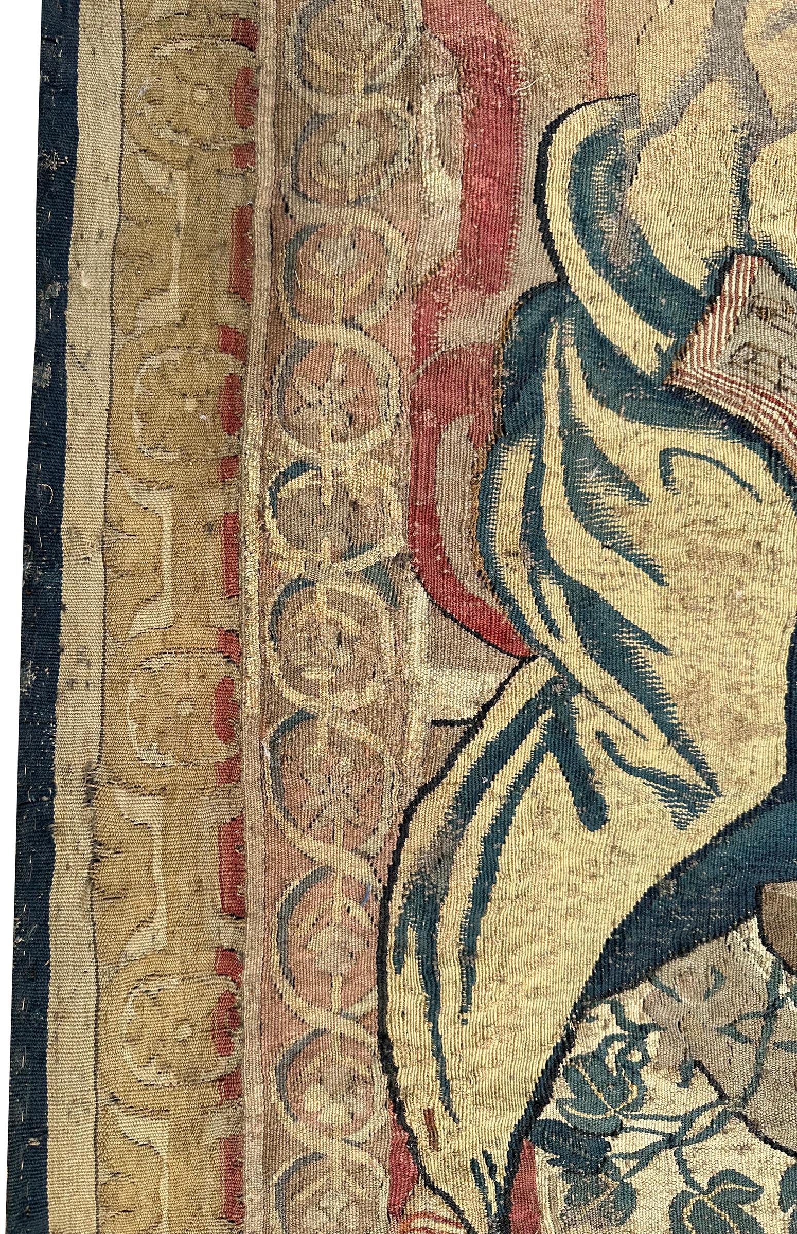 Antique Flemish Tapestry 91cm×122cm Musical 3x4 Decorative Panel Tapestry c.1650 In Good Condition For Sale In New York, NY