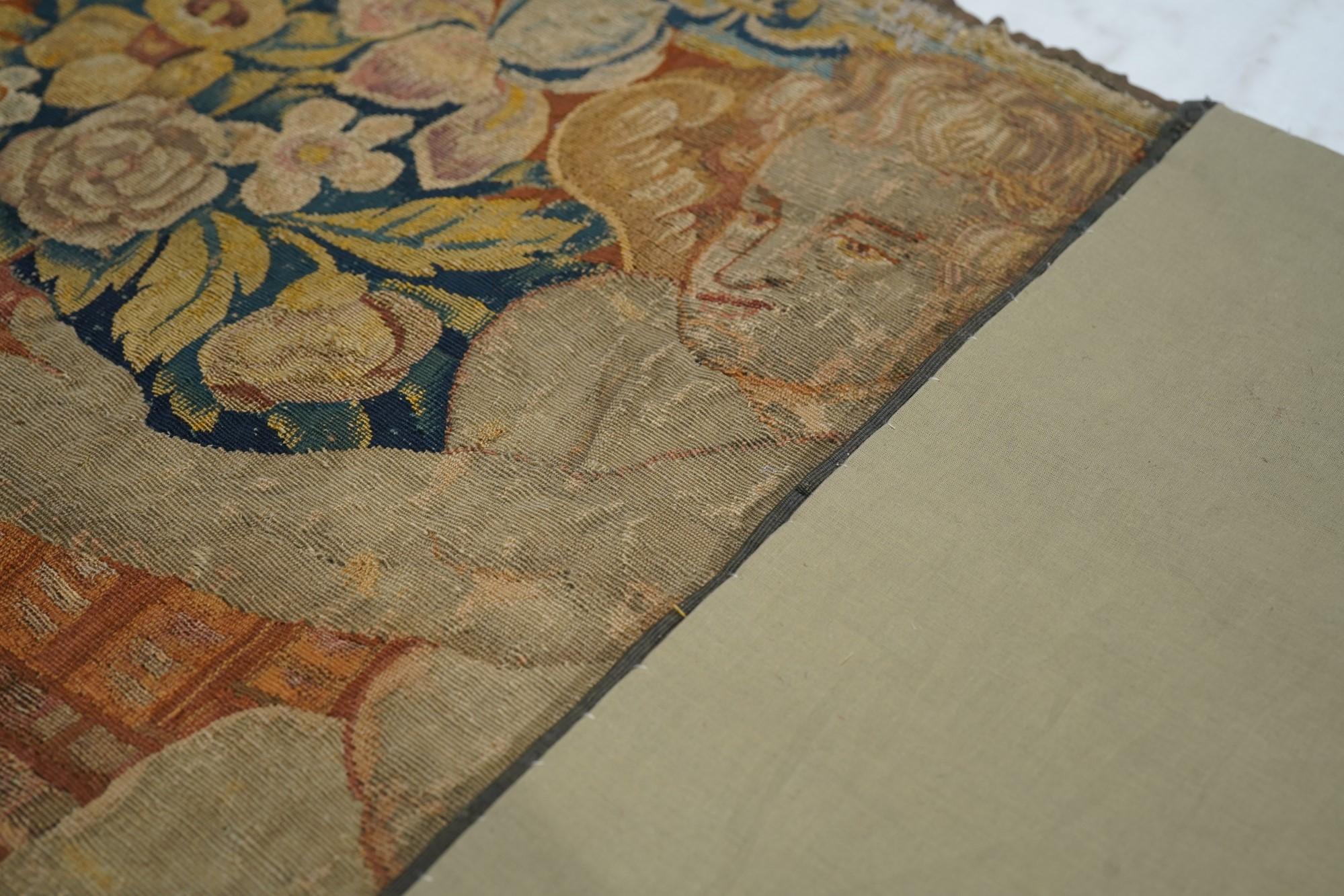 Antique Flemish Tapestry Panel Rug 1'7'' x 8'3'' For Sale 4