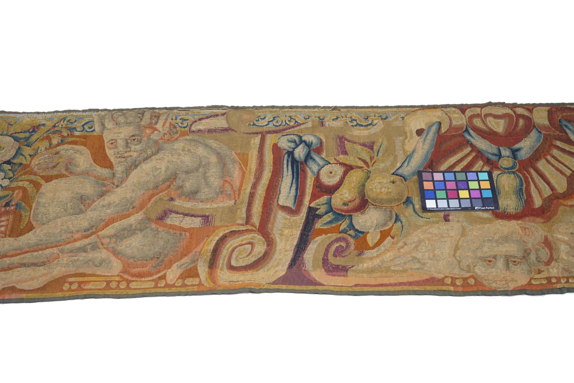 Antique Flemish Tapestry Panel Rug 1'7'' x 8'5'' For Sale 2