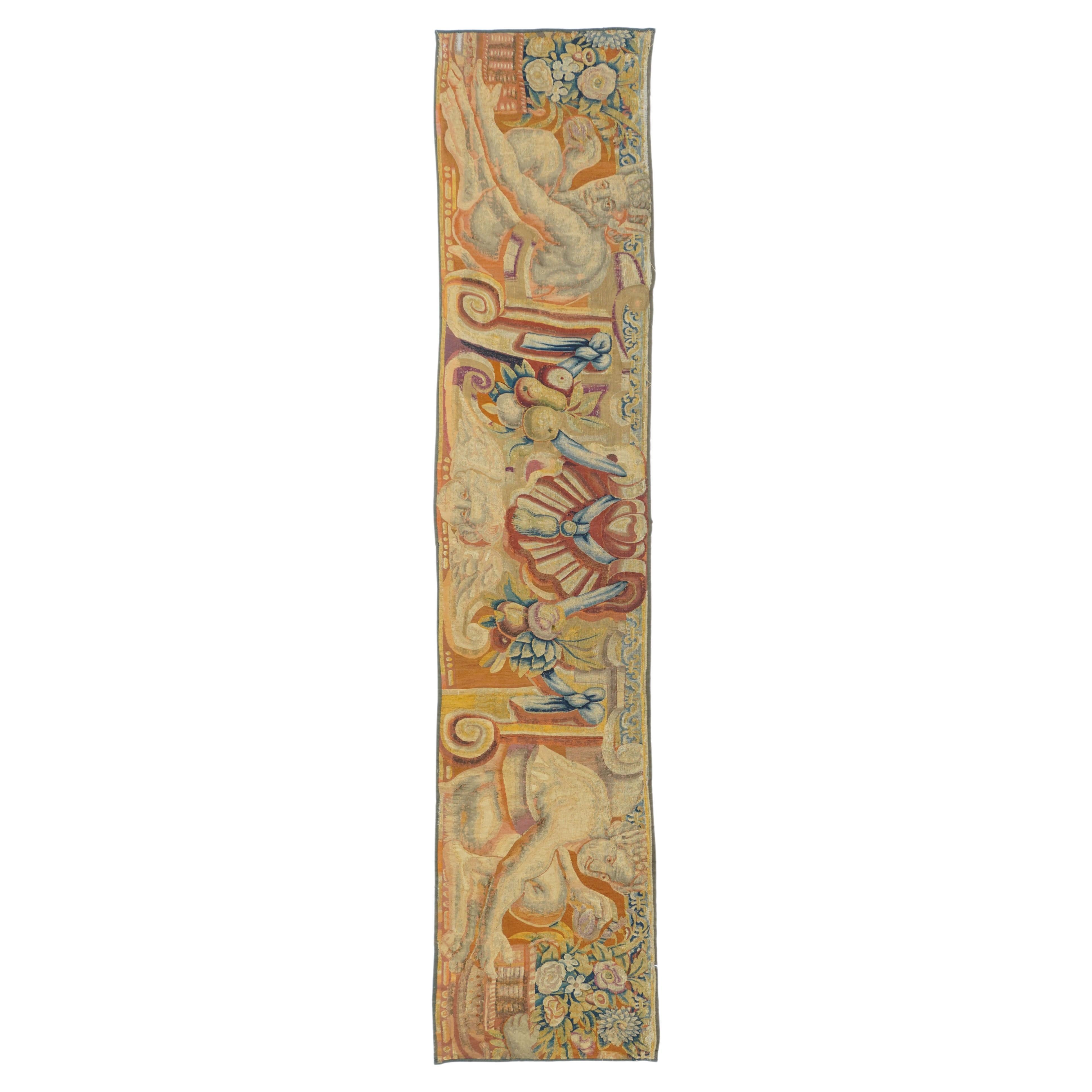 Antique Flemish Tapestry Panel Rug 1'7'' x 8'5''