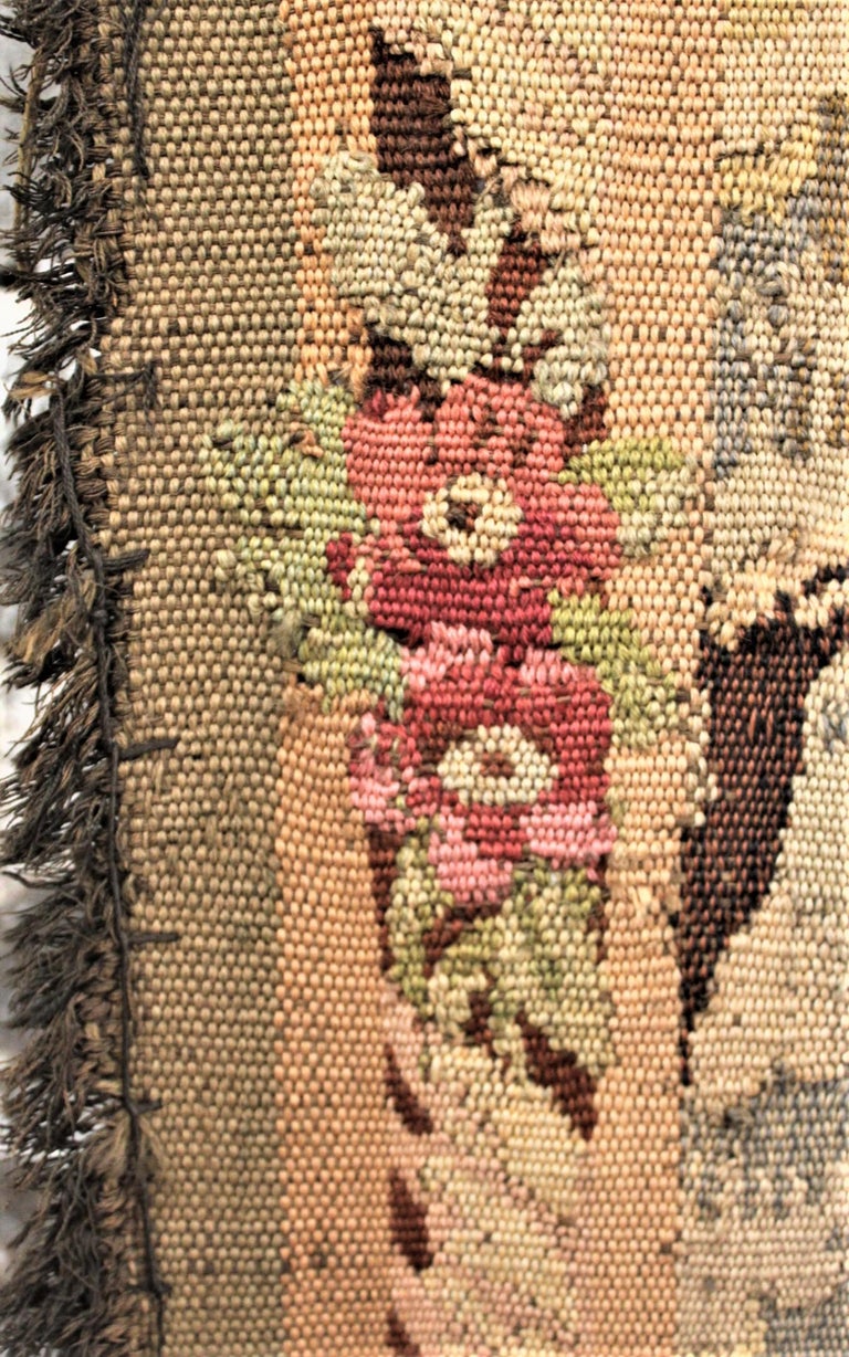 19th Century Antique Flemish Verdure Styled Hand Knotted Tapestry of a Lush Forest & Lake For Sale