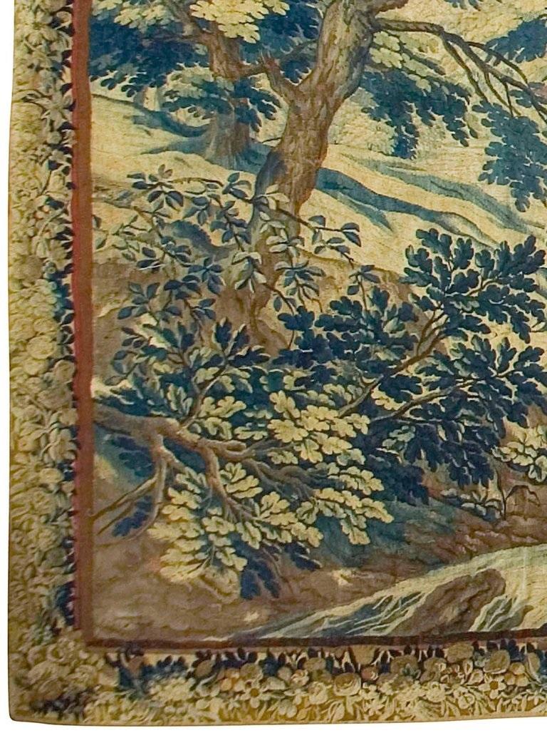 Hand-Woven Antique Flemish Verdure Tapestry 9'6 x 12'2 For Sale