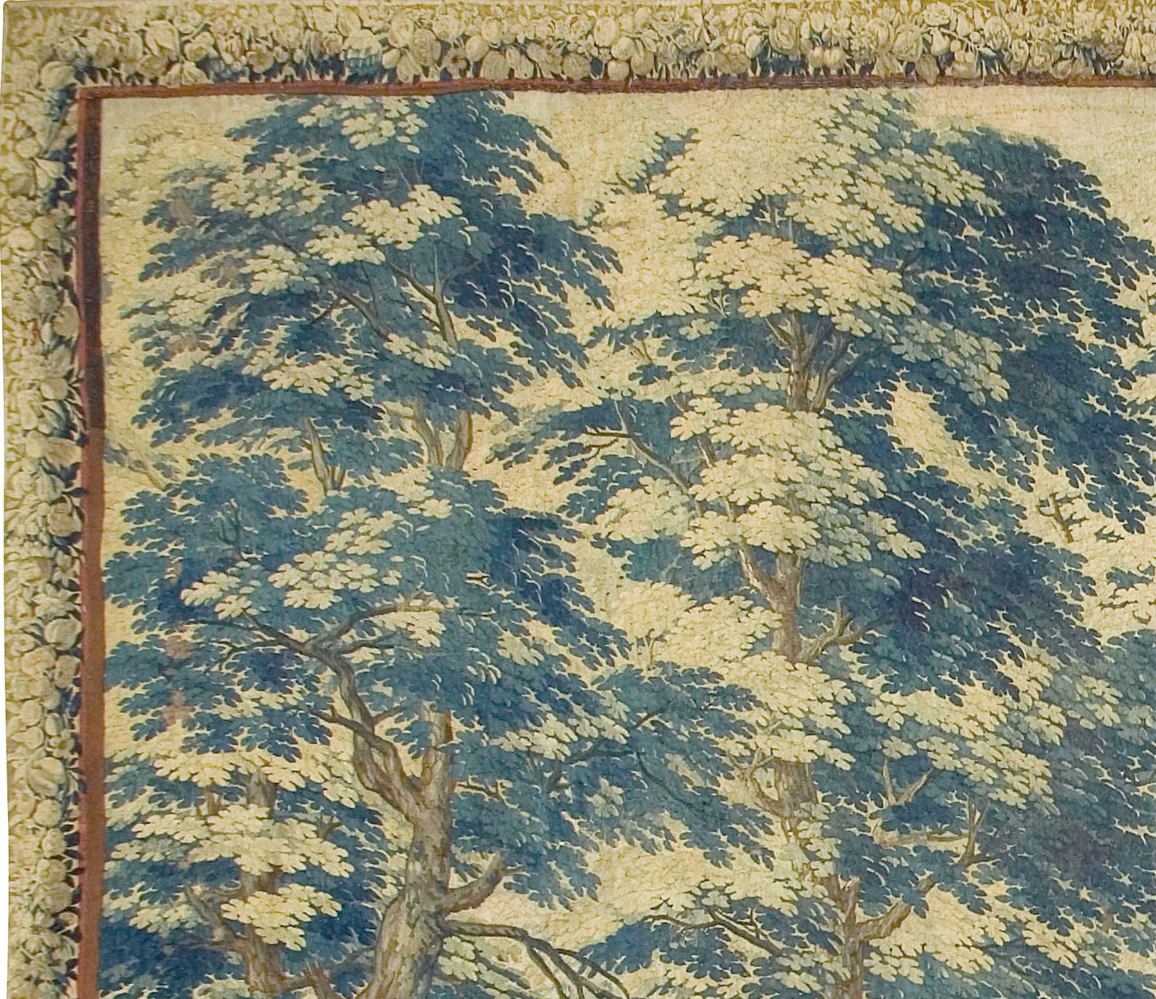 Antiker Flemish Verdure Wandteppich 9'6 x 12'2 (Wolle) im Angebot