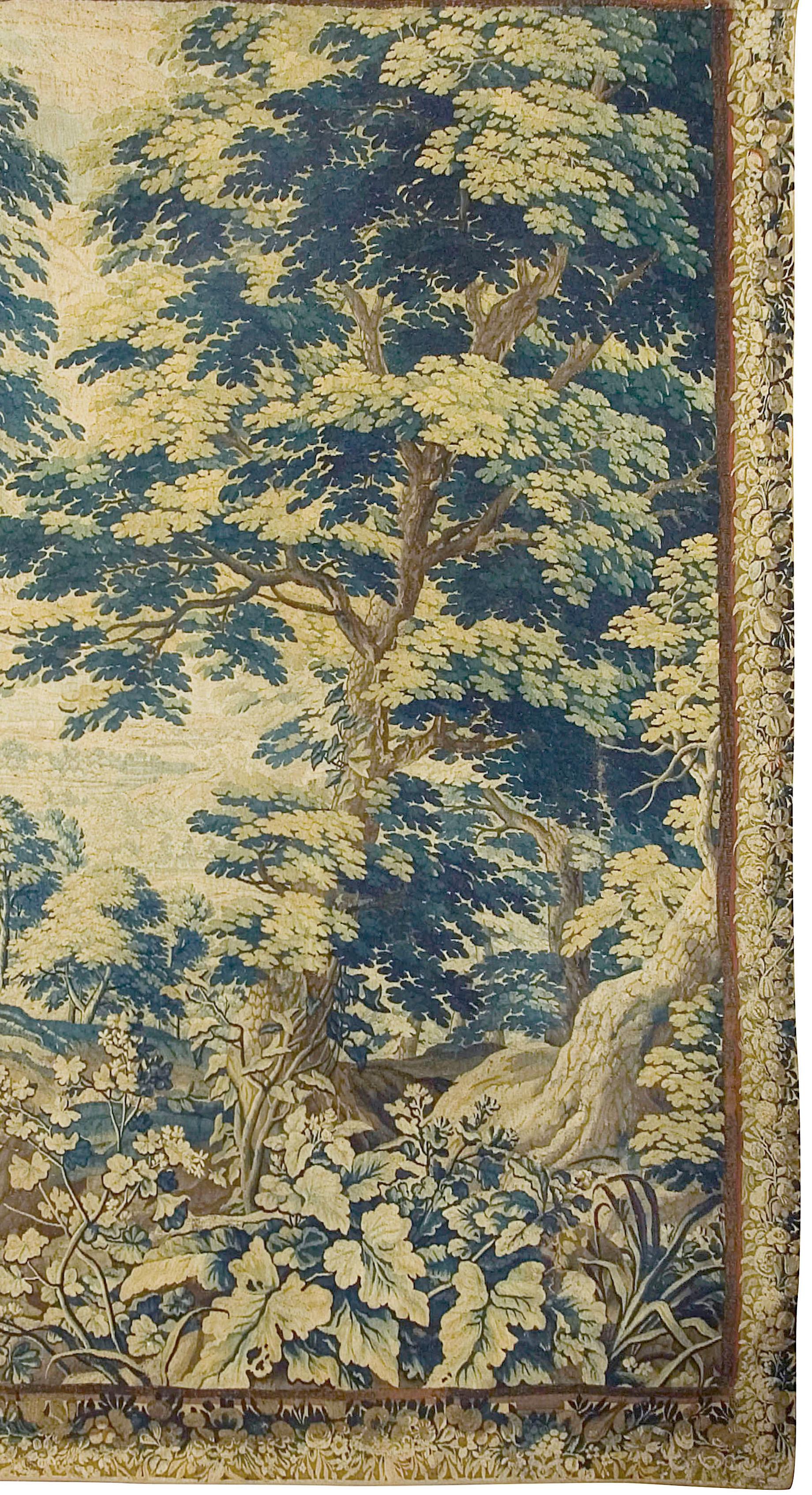 Antiker Flemish Verdure Wandteppich 9'6 x 12'2 im Angebot 1