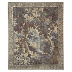 Antique Flemish Verdure Tapestry with Original Border