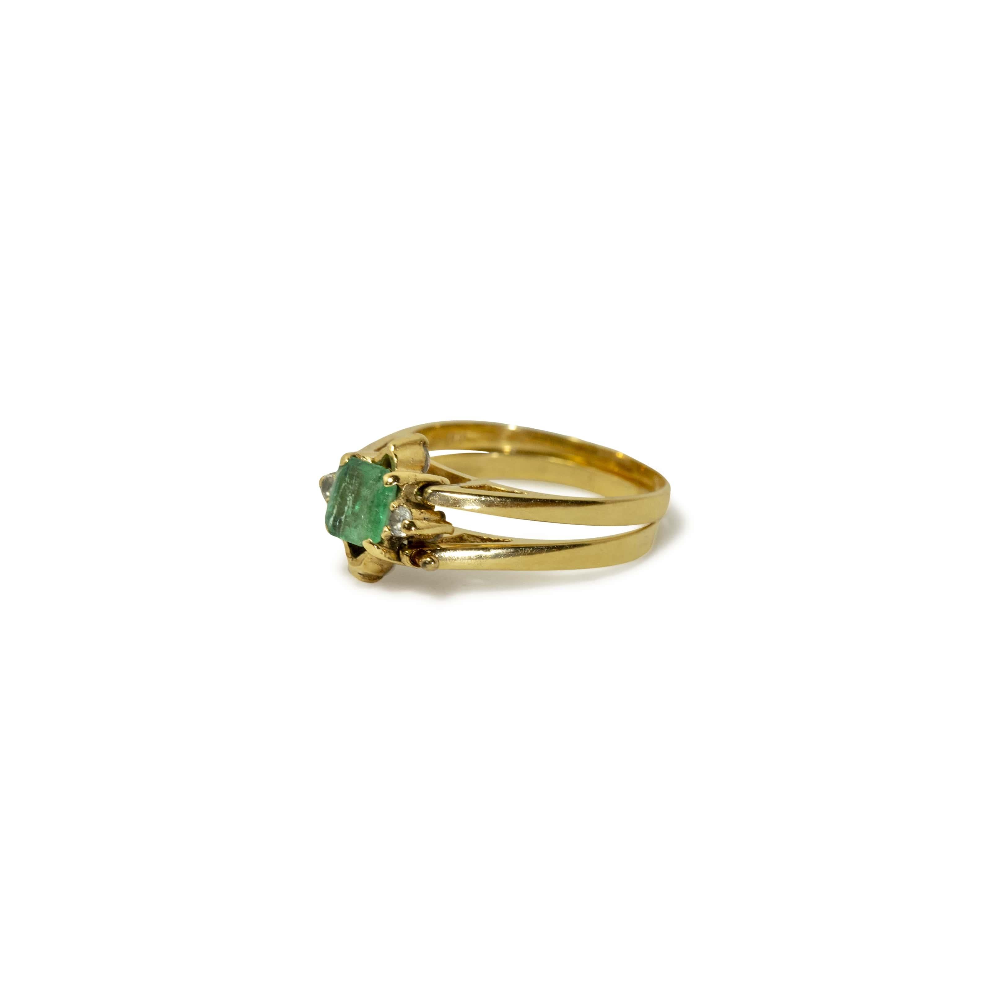 Antique Flip Ring with Ruby, Emerald, and Diamonds For Sale 1