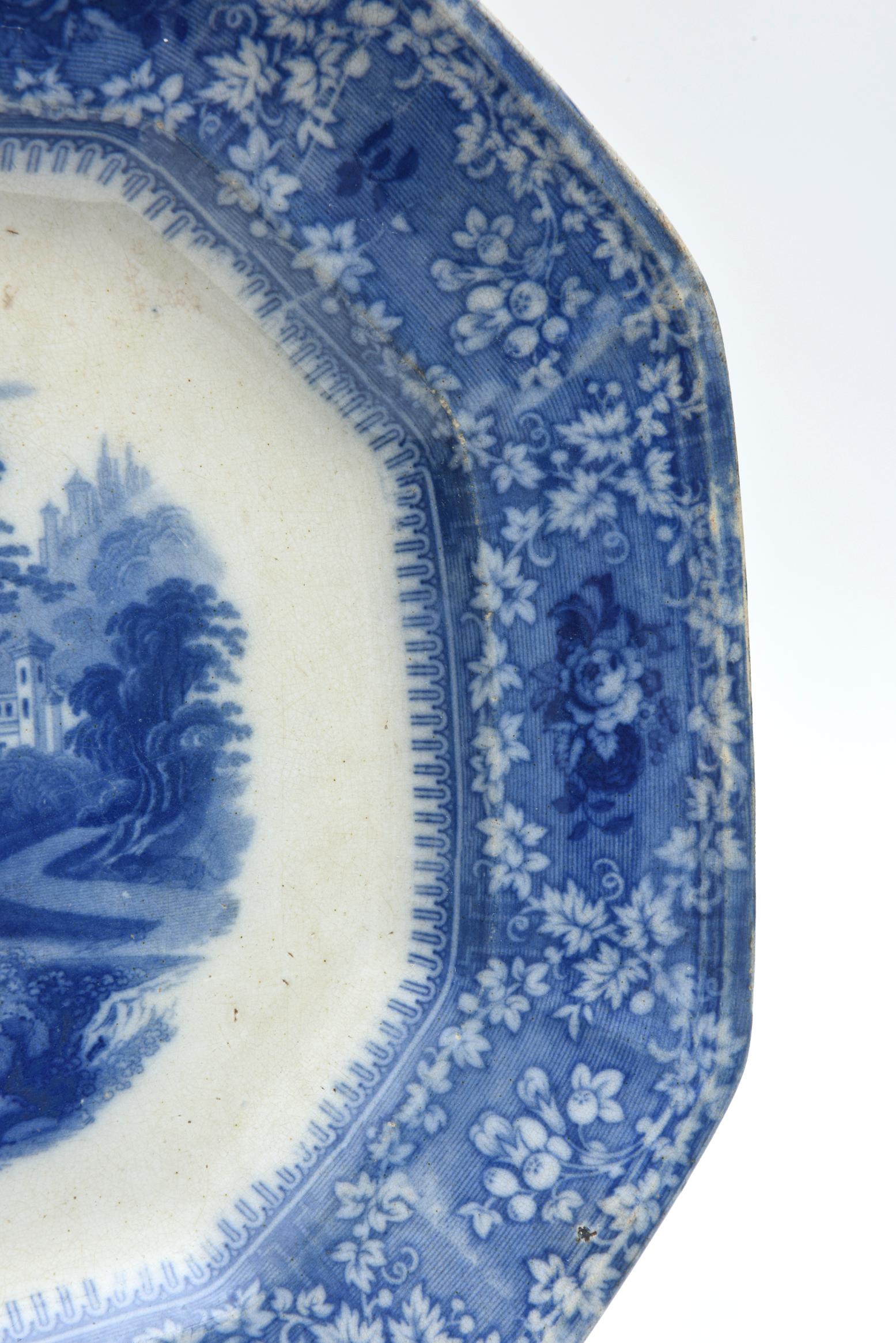 Victorian Antique Flo Blue Platter, 