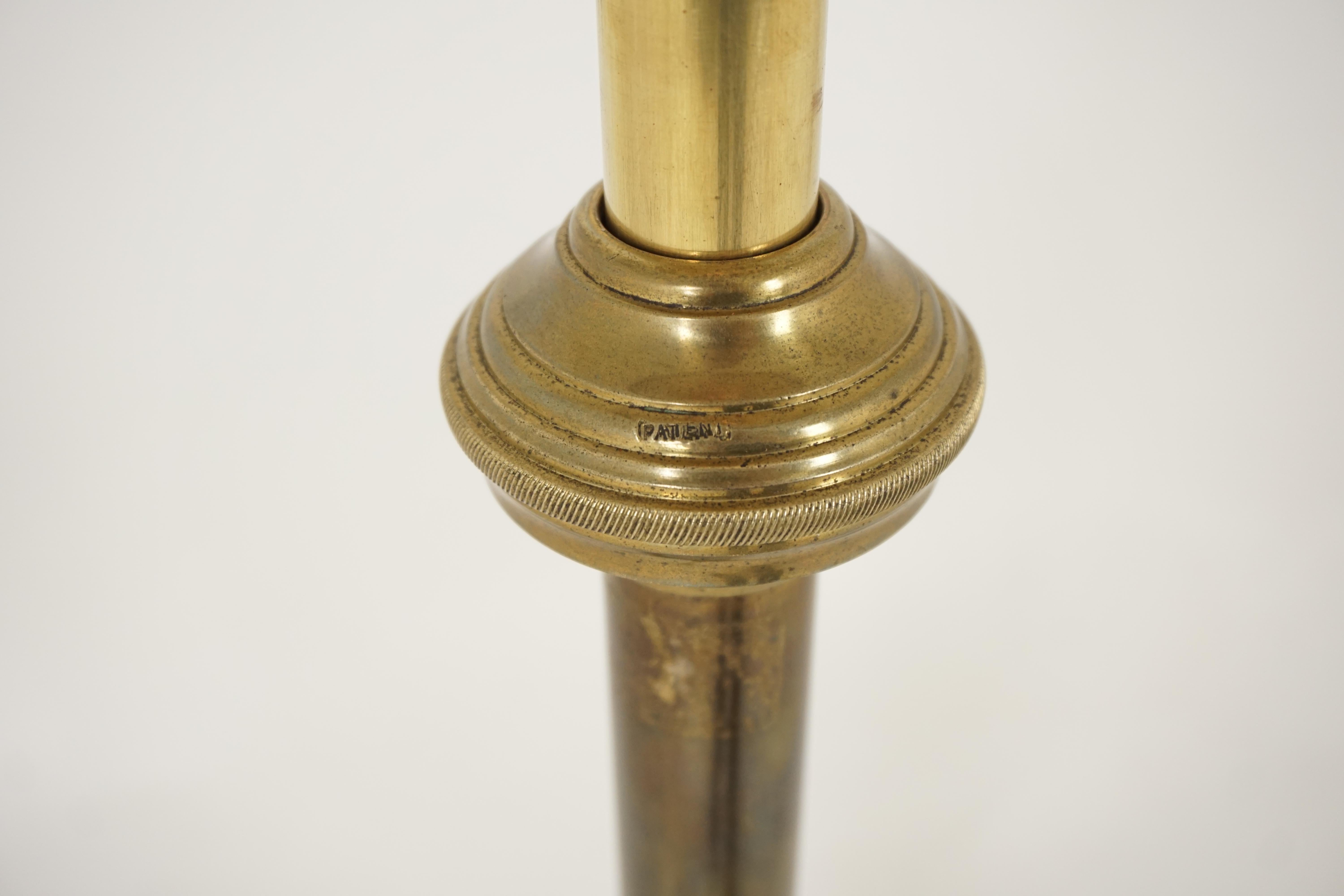 Antique Floor Lamp, Telescopic Art Nouveau Brass & Copper, Scotland 1880, B2018 2