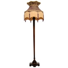 Antique Floor Lamp with Silk Shade