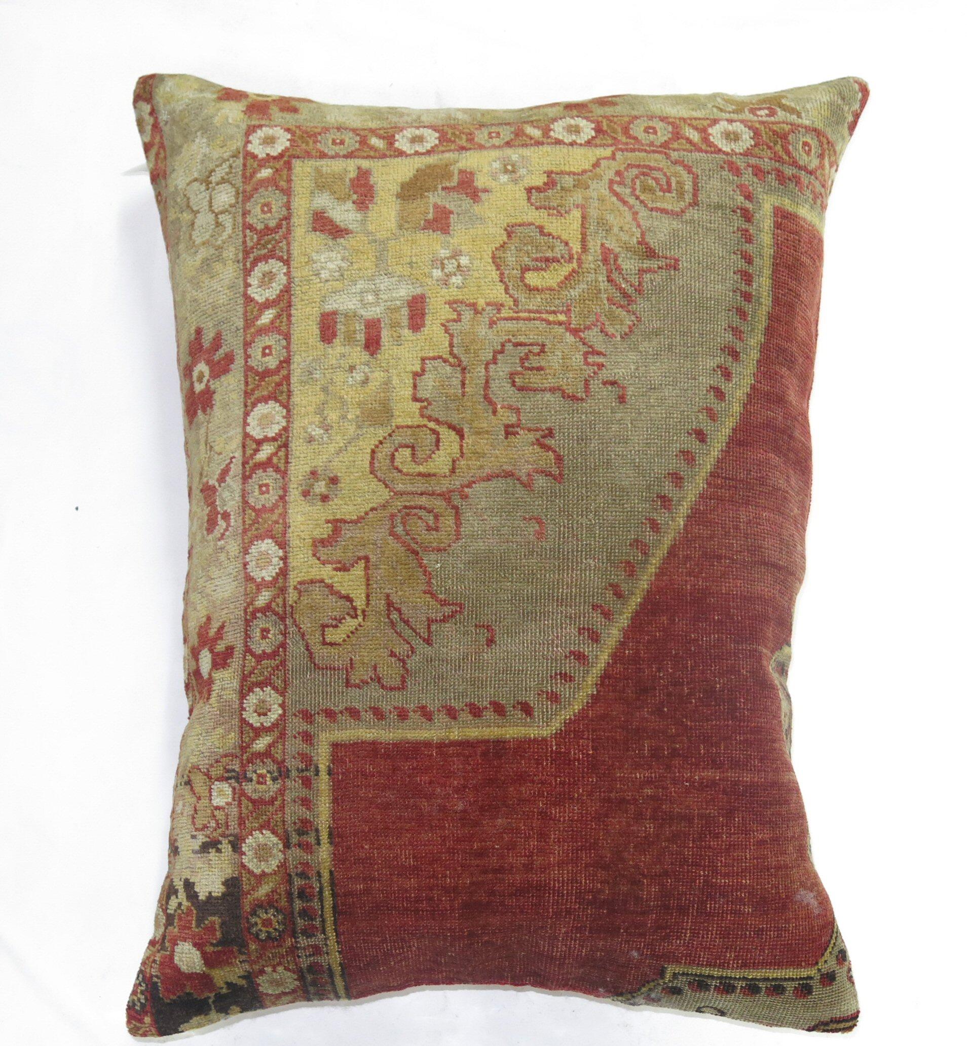Antique Floor Size Rug Pillow In Excellent Condition In New York, NY