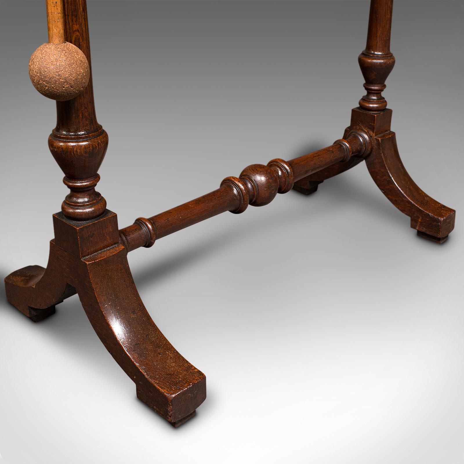 Antique Floorstanding Dinner Gong, English, Oak, Bronze, Ceremonial, Victorian 4