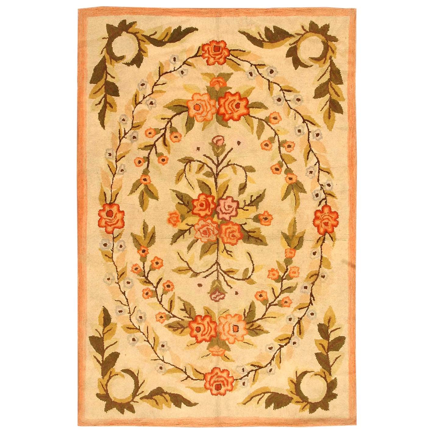 Square Antique French Savonnerie Rug. Size 11 ft 10 in x 12 ft 8 in