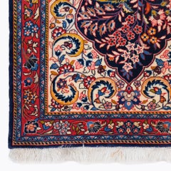 Antique Floral and Bird Design Hand Woven Wool Rug - Early 20th Century