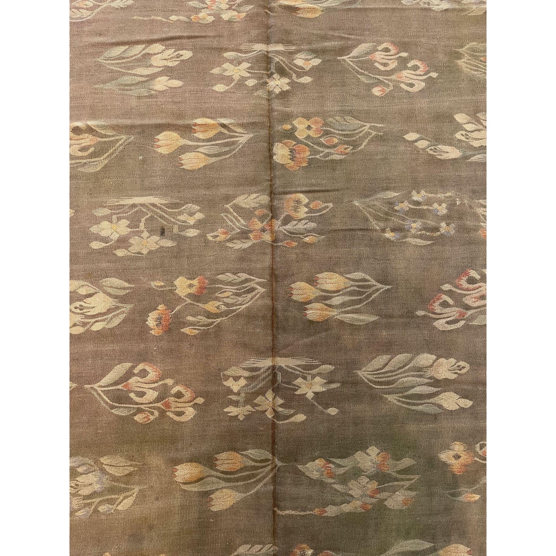 Other Antique Floral Bessarabian Kilim Rug For Sale