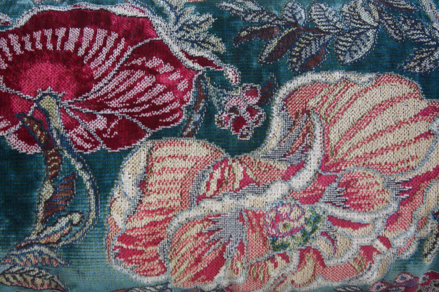 Fabric 1910s Vintage Botanical Velvet Pillows: Charm & Comfort for Any Home For Sale