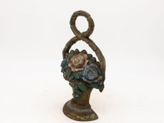 Antique Floral Bouquet Cast Iron Door Stop