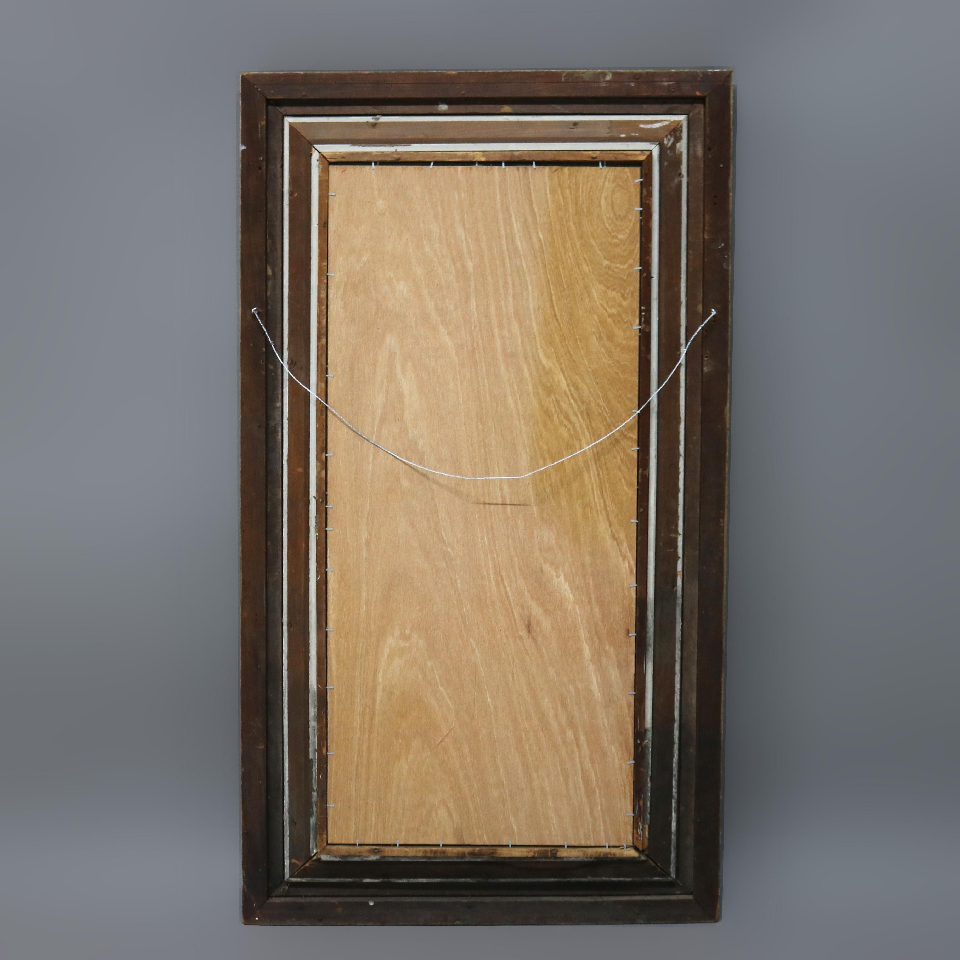 Miroir ancien encadré en bois doré sculpté de motifs floraux C1930 en vente 3