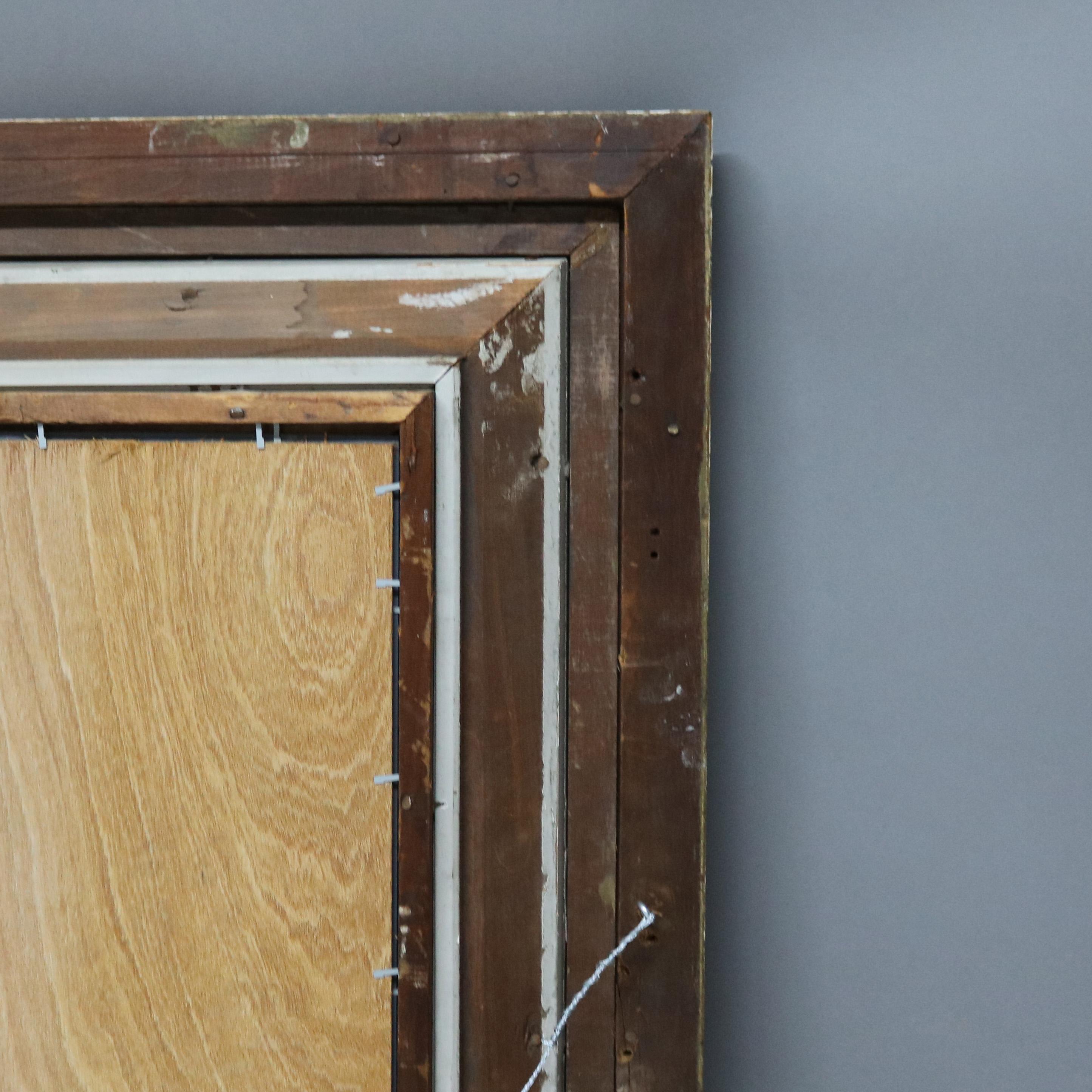 Miroir ancien encadré en bois doré sculpté de motifs floraux C1930 en vente 4