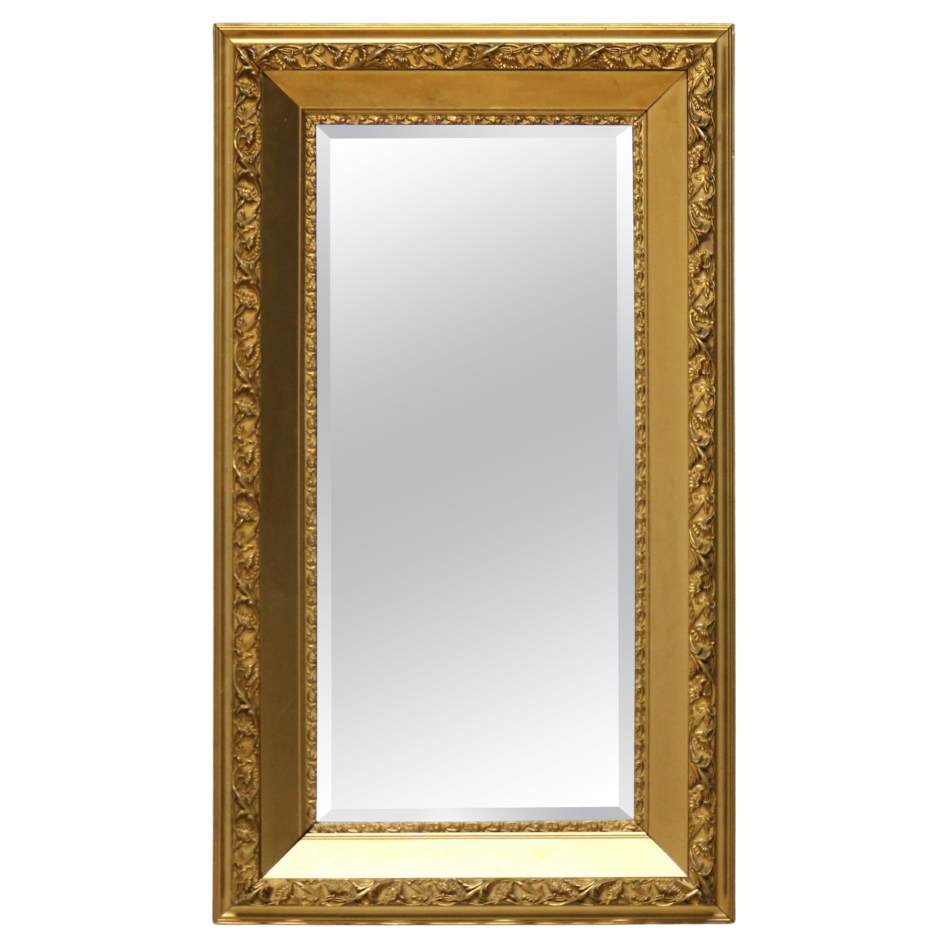 Antique Floral Carved Giltwood Framed Mirror C1930