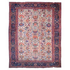 Antique Floral Design Carpet -  19th Century