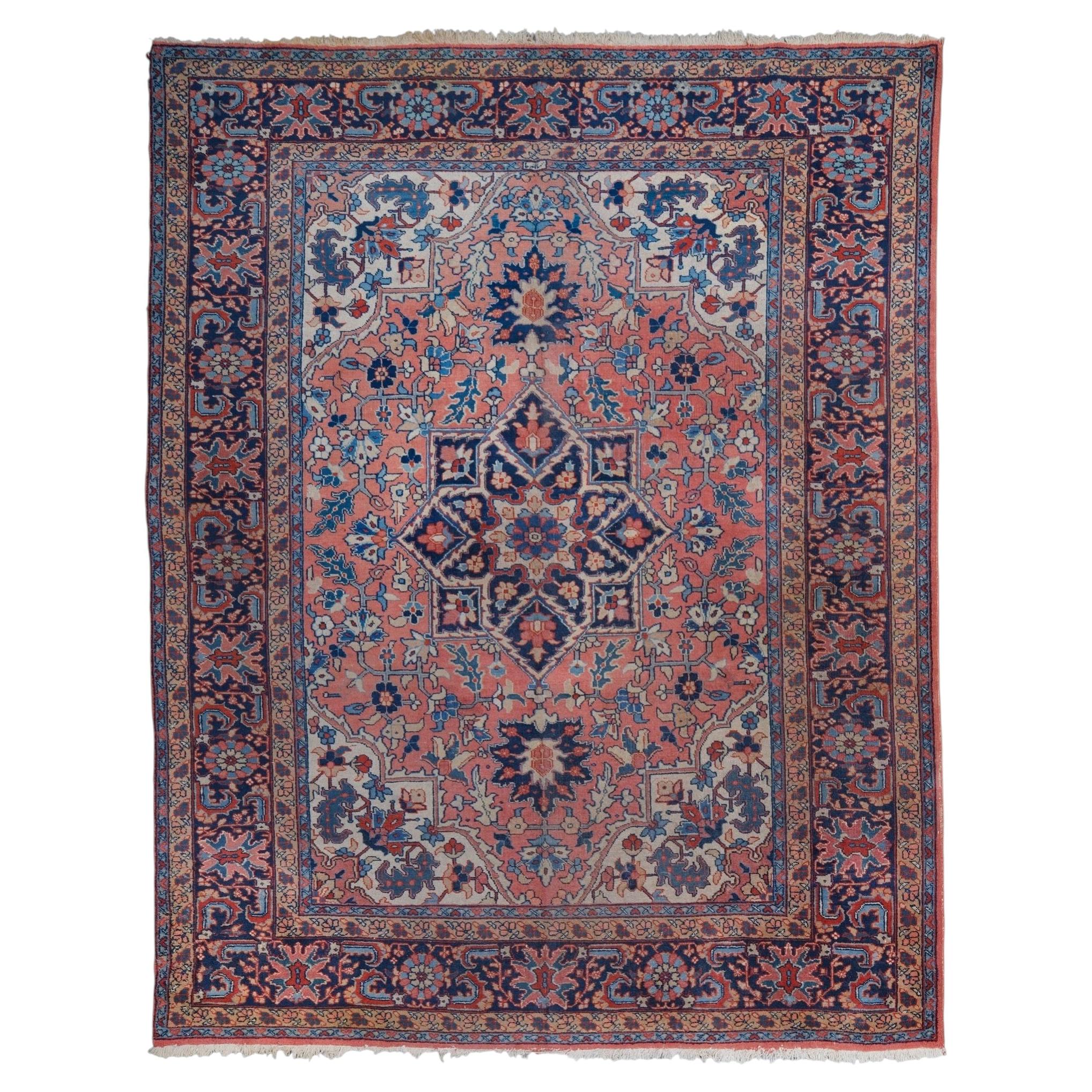 Antique Floral Design Carpet - Late 19th Century