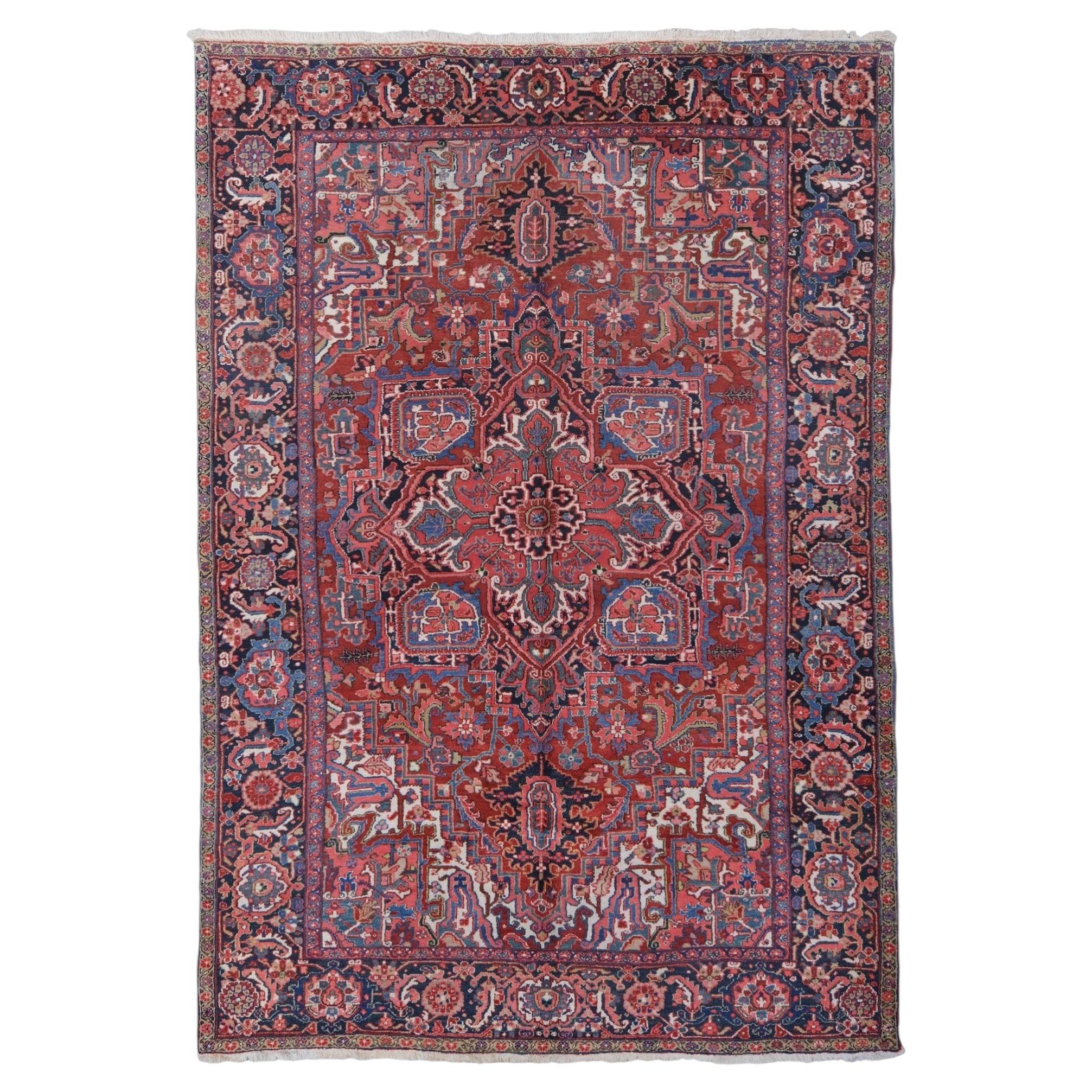 Antique Floral Design Hand Knotted Carpet - Late 19th Century