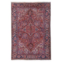 Antique Floral Design Hand Knotted Carpet - Late 19th Century
