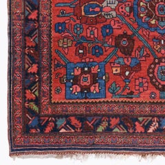 Antique Floral Design Hand Knotted Rug - Late 19th Century