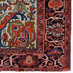Antique Floral Design Hand Knotted Rug - Late 19th Century