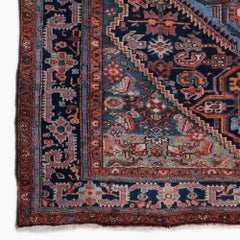 Antique Floral Design Hand Woven Wool Rug - Early 20th Century