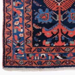 Antique Floral Design Hand Woven Wool Rug - Late 19th Century