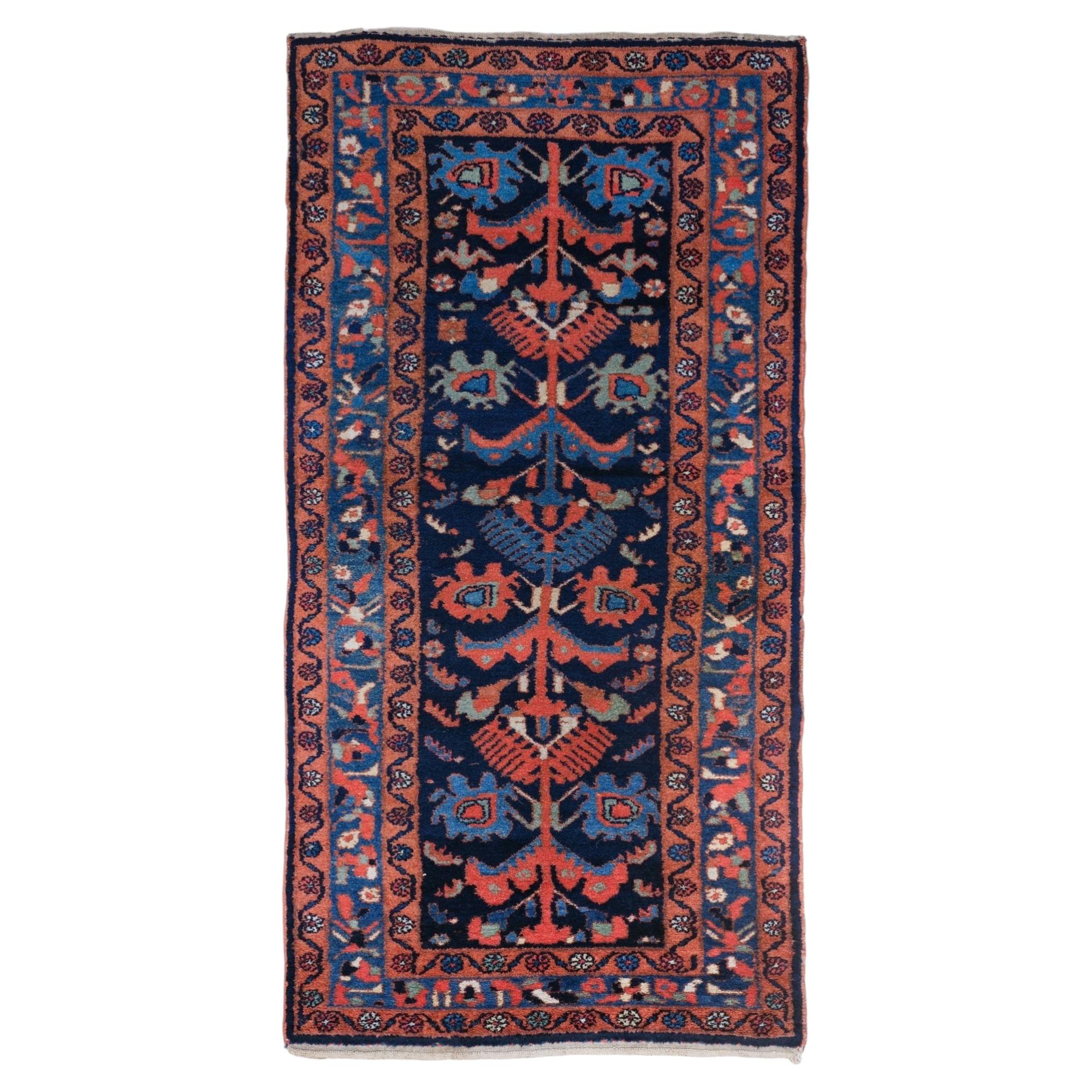 Antique Floral Design Hand Woven Wool Rug - Late 19th Century