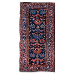 Antique Floral Design Hand Woven Wool Rug - Late 19th Century
