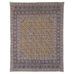Antikes Textil mit Blumenmuster – Mitte des 19. Jahrhunderts