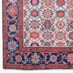 Antique Floral Design Wool Carpet, Late 19th Century