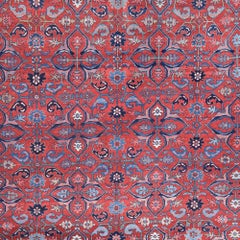 Antique Floral Design Wool Carpet - Late 19th Century