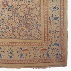 Antique Floral Design Wool Carpet - Late 19th Century