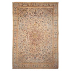Antique Floral Design Wool Carpet - Late 19th Century