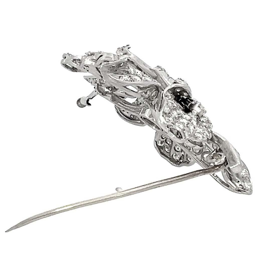 Antiguo Broche Floral de Diamantes en venta 2