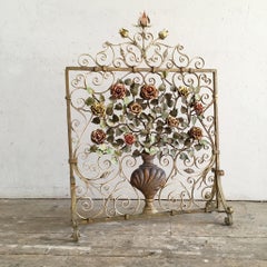 Antique Floral Fire Guard Attributed to Charles Hancock Cheltenham, 1880
