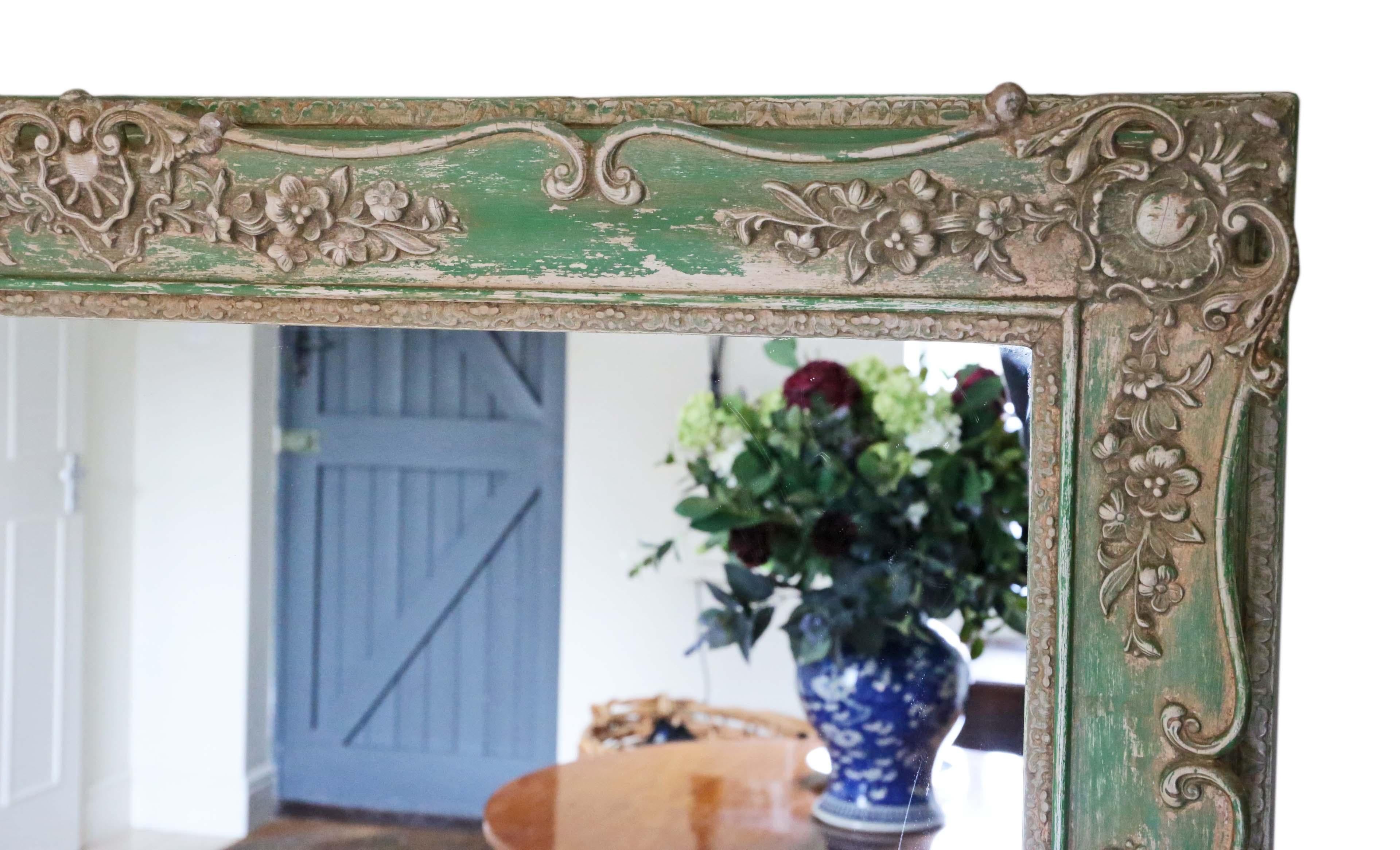 Antique large quality floral 19th Century full height wall floor mirror. Charm and elegance.
This is a lovely mirror. Great frame in good condition… looks great.
An impressive and rare find, that would look amazing in the right location.
The