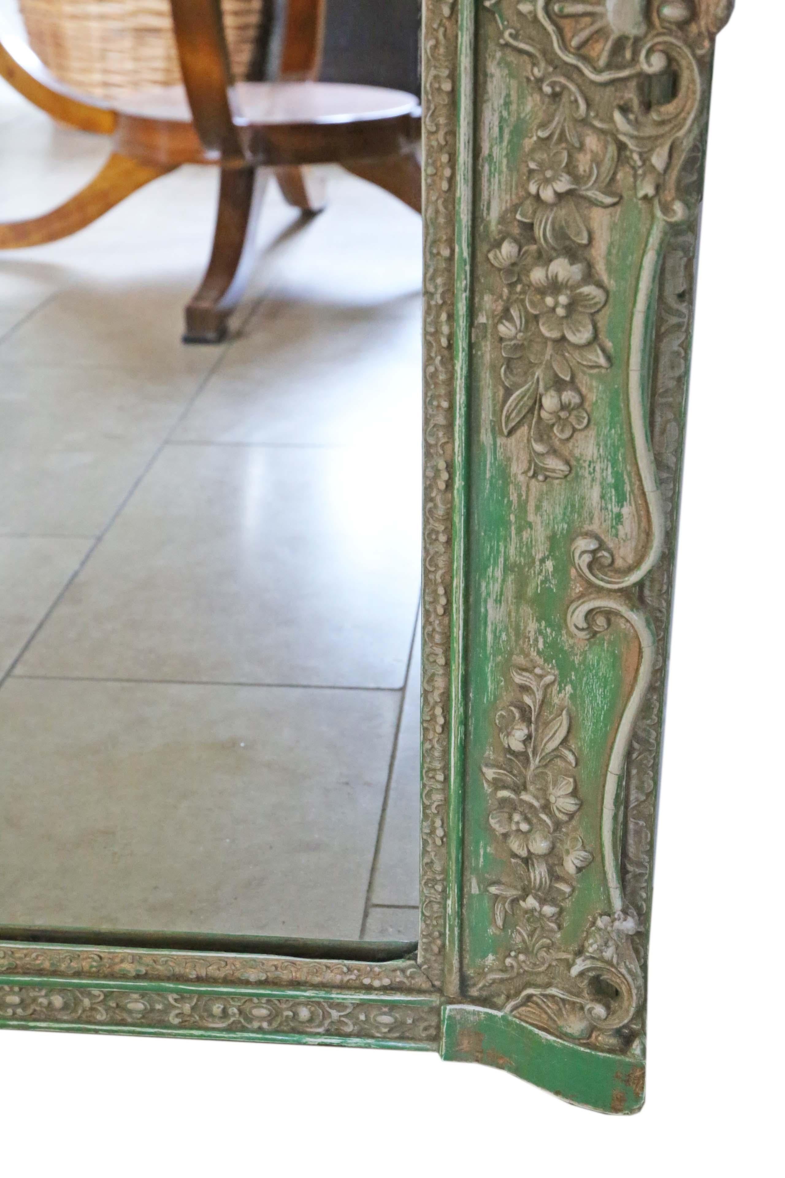 Antique Floral Full Height Wall Floor Mirror 19th Century 2