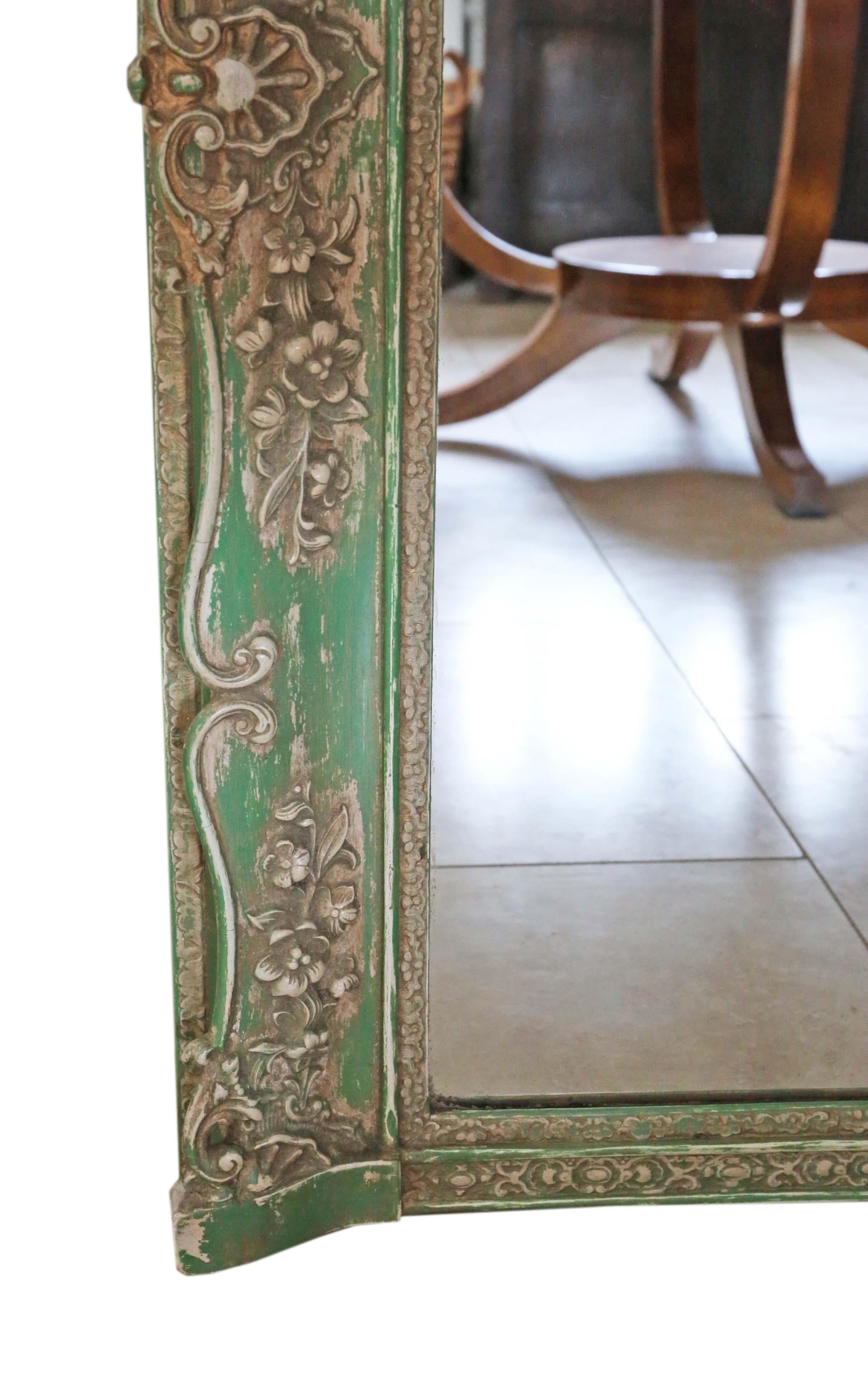 Antique Floral Full Height Wall Floor Mirror 19th Century 3