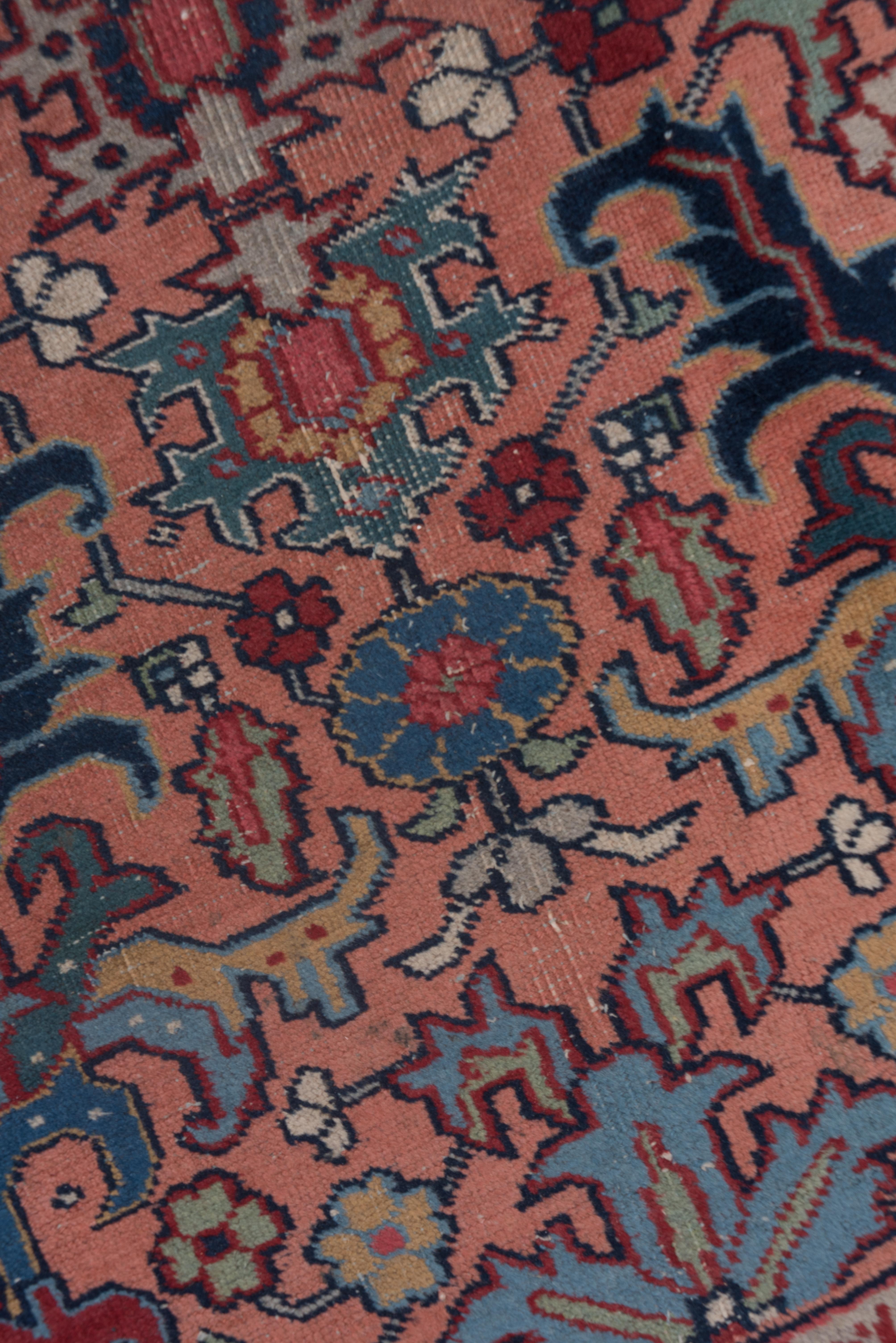 Hand-Knotted Antique Floral Heriz Carpet, circa 1930s