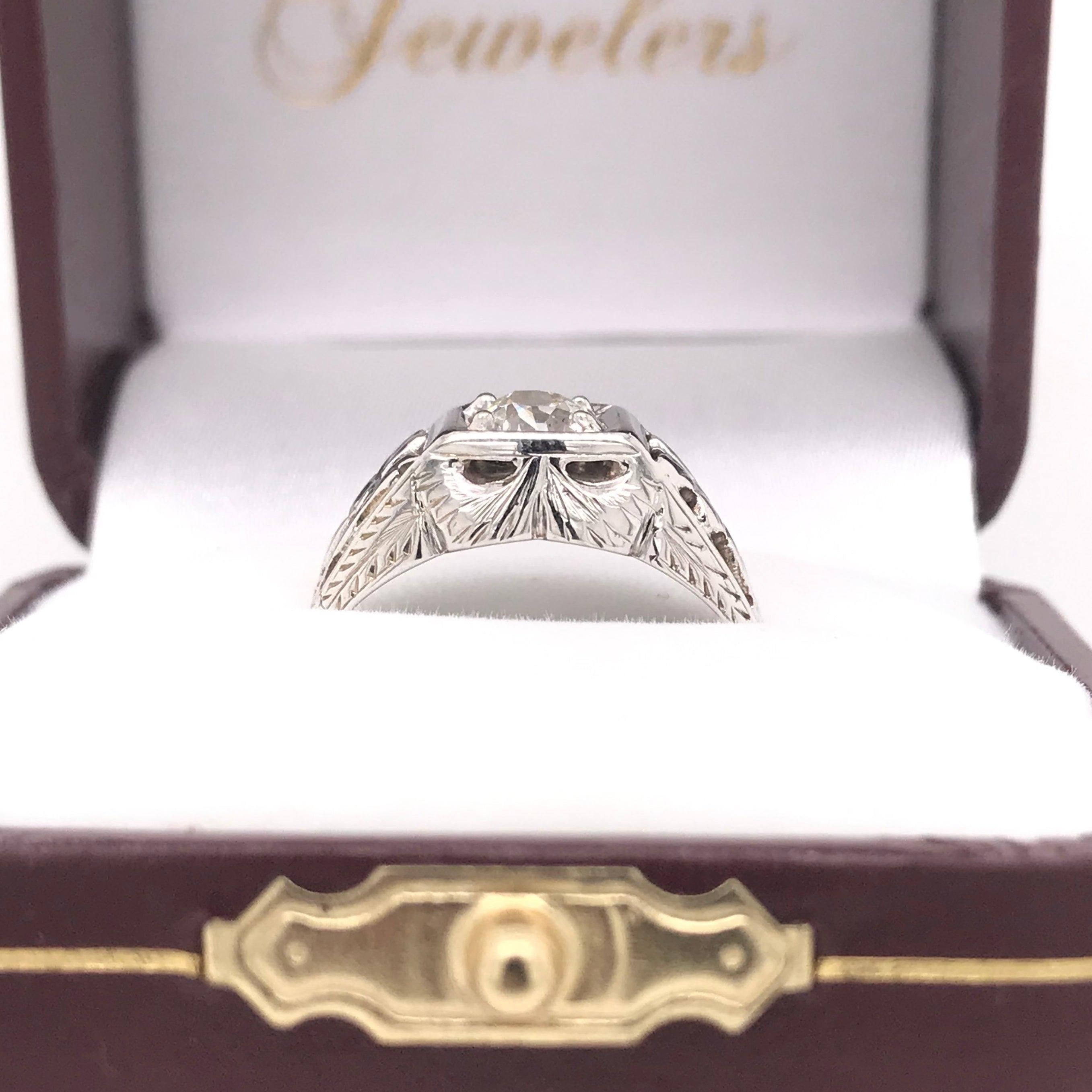 Antique Floral Motif Diamond Ring For Sale 1