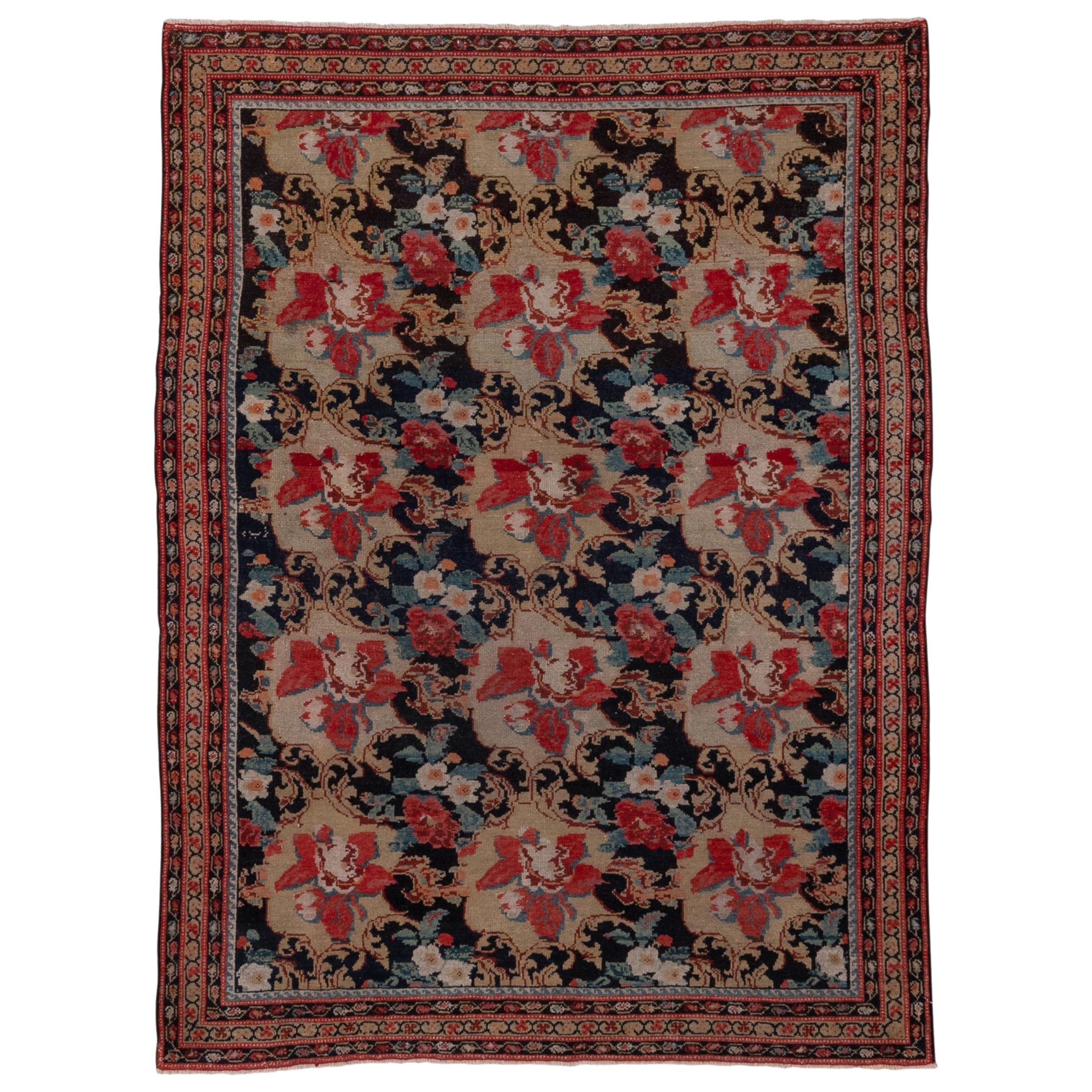 Tappeto antico floreale persiano Malayer Scatter in vendita
