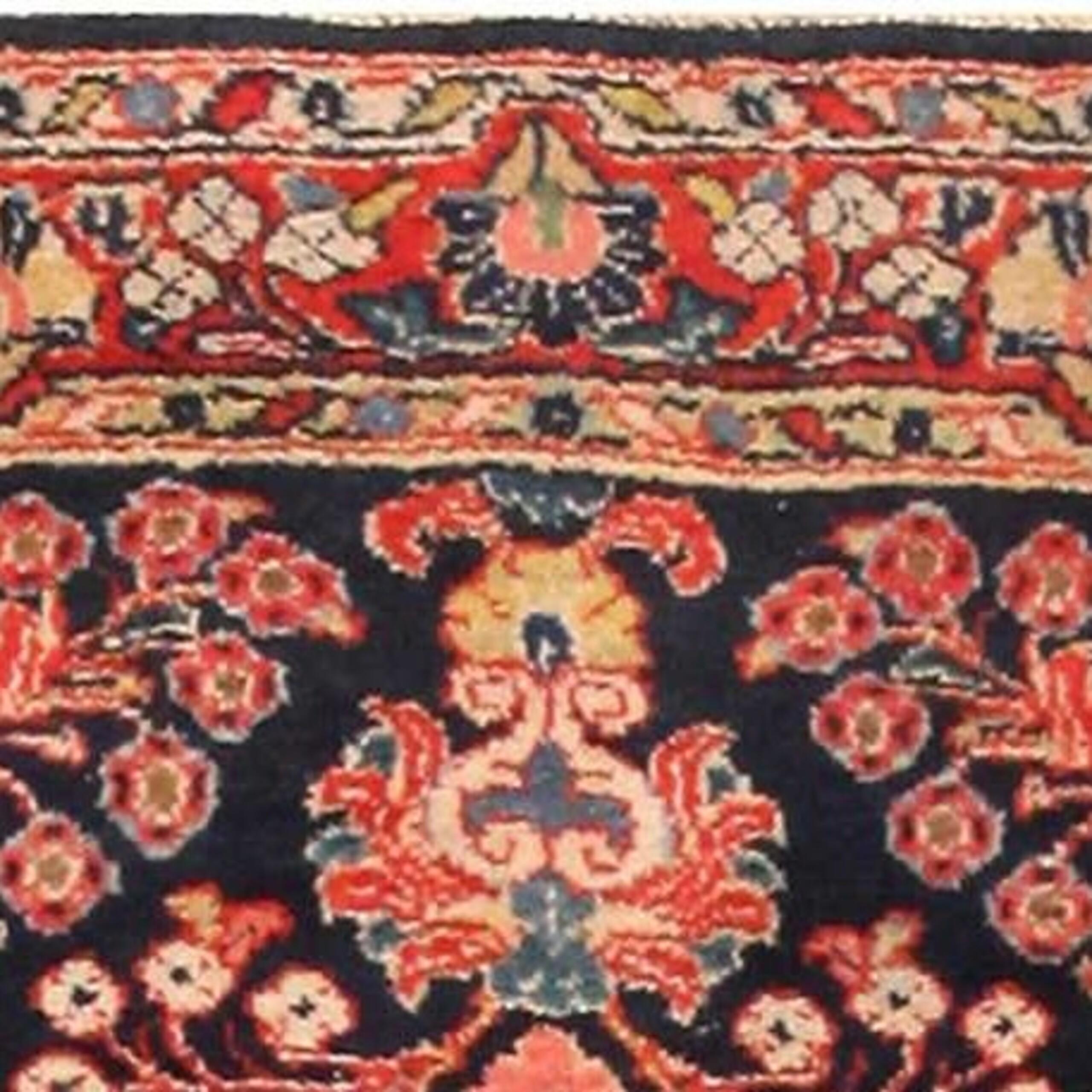 Wool Antique Persian Sarouk Hallway Runner. 3 ft x 11 ft 2 in  For Sale